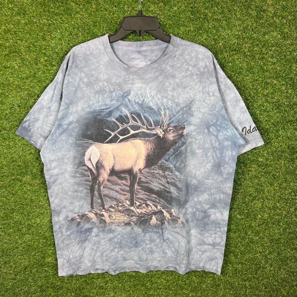 The Mountain T Shirt Mens XL Elk‎ Nature Scene Tie Dye Graphic Tee Adult